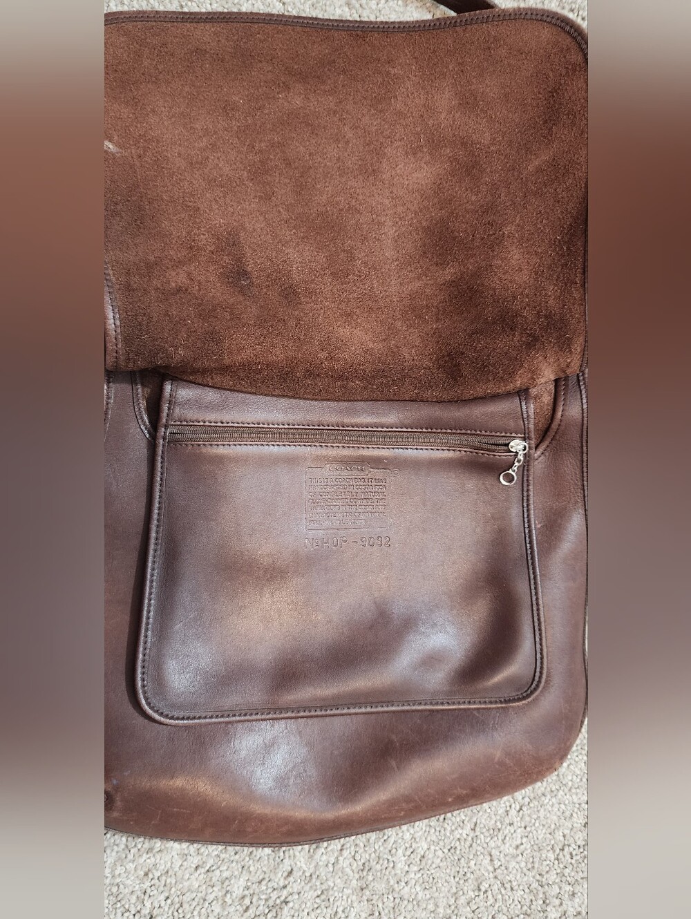 Coach Brown Leather Suede-Trim Messenger Bag